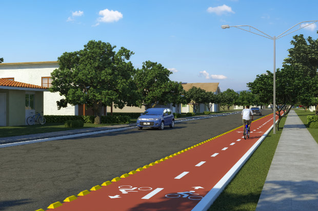 Ruas sero asfaltadas e espao ter trs quilmetros de ciclovia - Norplan Urbanismo/Divulgao